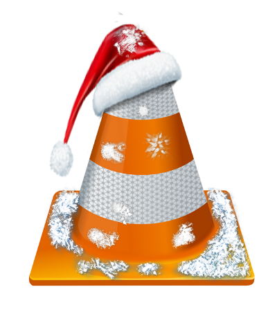 Large Orange VLC media player Traffic Cone Logo