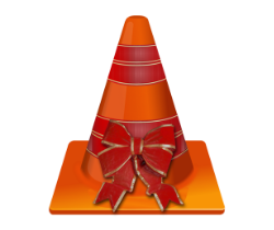 Dark orange cone with ribbon