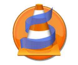 Orange cone with blue strip around it on a orange round background