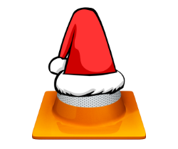 Cone with Santa Clause hat