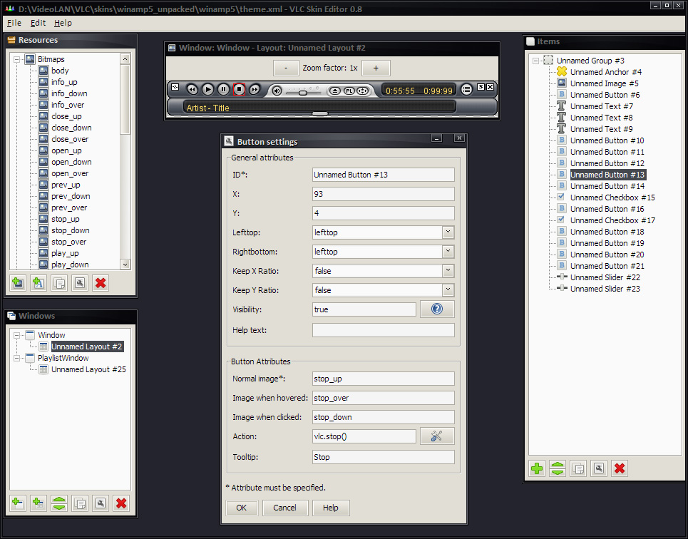 VLC media player - Skin Editor - VideoLAN